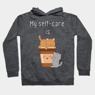 My self-care is tea and cats Hoodie